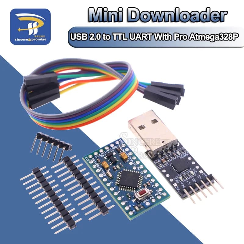 1 pz 6pin CP2102 USB 2.0 a TTL modulo UART 1 pz Pro Mini modulo Atmega328 5V 16M per Arduino compatibile con Nano