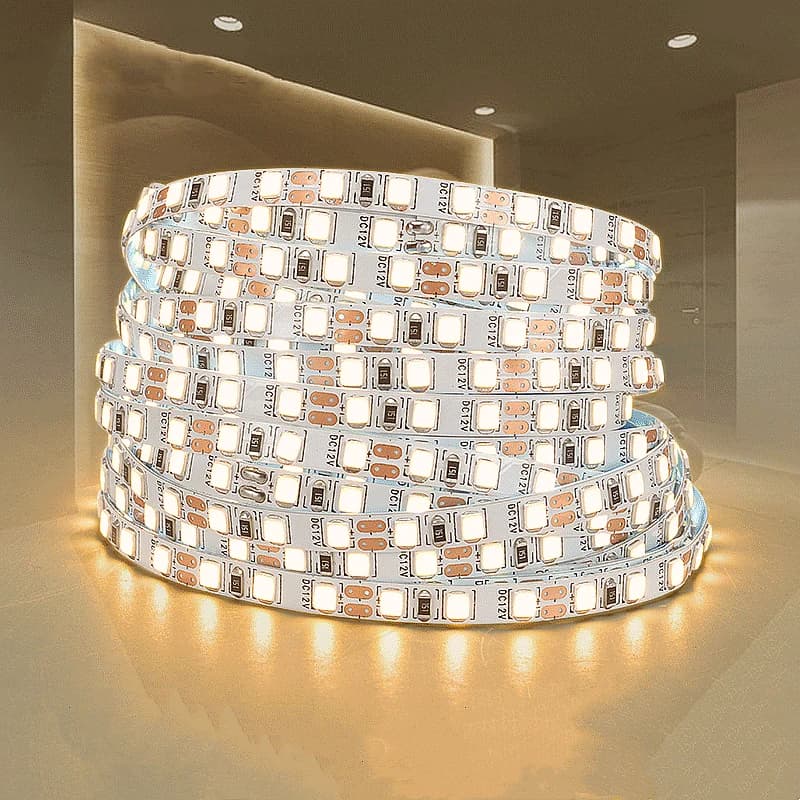 5M/Roll 5mm larghezza DC12V strisce luminose a LED SMD2835 120LED/m lampade a nastro flessibile ad alta luminosità con corda a nastro per decorazioni per la casa luci da Bar