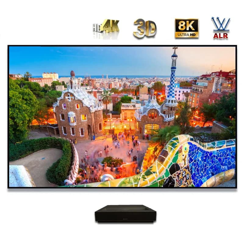 NUOVO Schermo per Proiettore ALR T Prism UST da 80 Pollici, Telo di Proiezione con Respingimento della Luce Ambientale, Supporto 3D 4K 8K