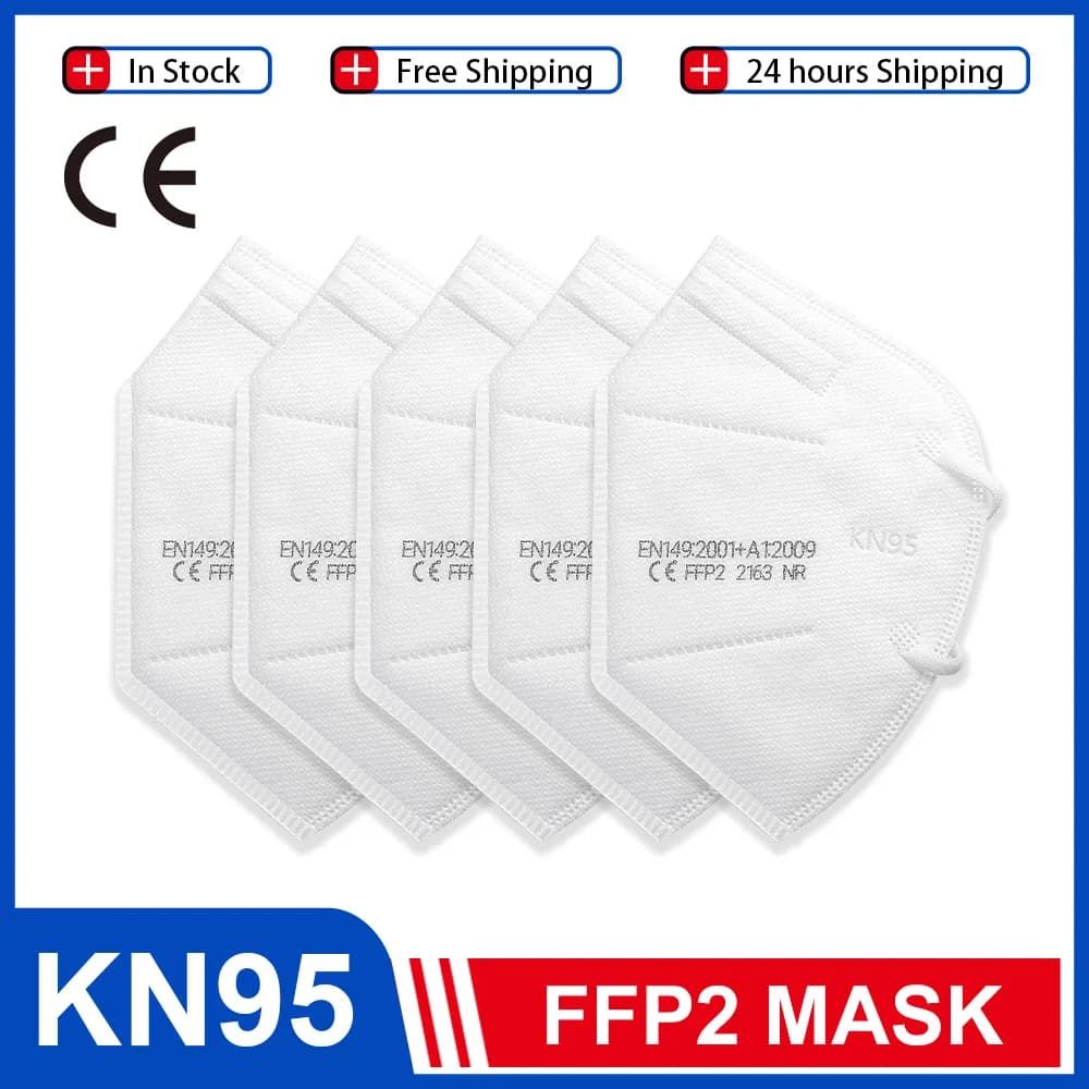 10-100 pezzi KN95 maschera per il viso filtro a 5 strati porta antipolvere PM2.5 mascarillas FFP2 maschera non tessuta protettiva per la salute N95 consegna veloce