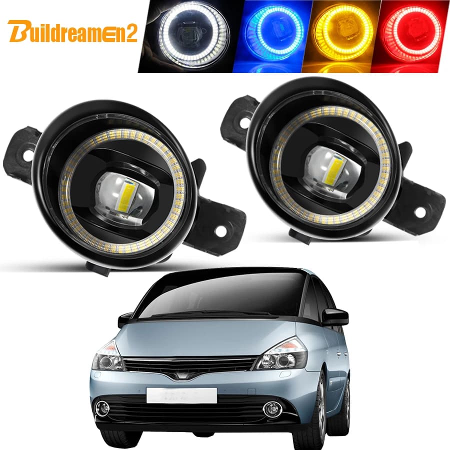 2 X Auto Angel Eye Gruppo fendinebbia Lente LED Fendinebbia Lampada di marcia diurna DRL 40W Per Renault Espace 4/IV (JK0/1_) MPV 2003-2012