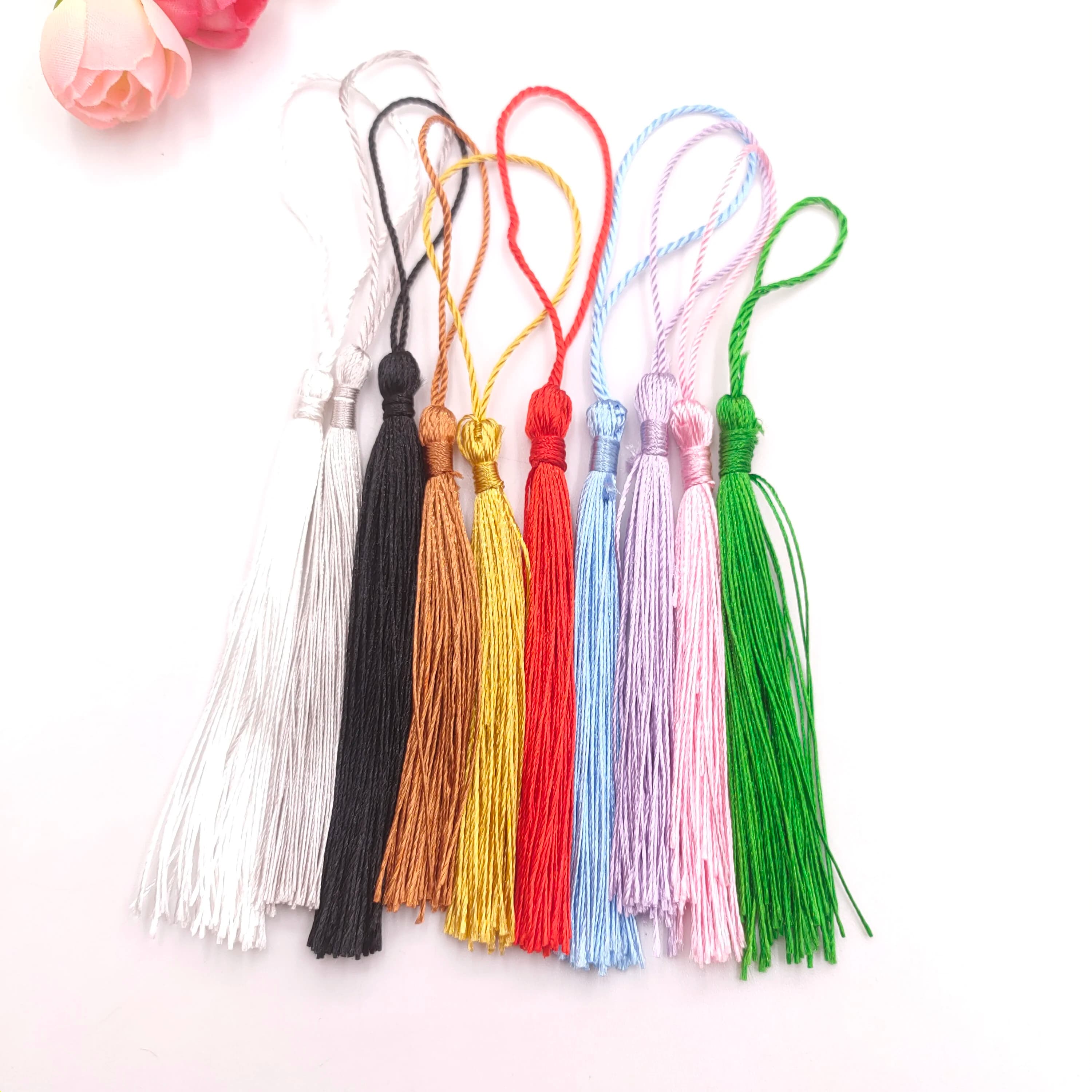 50 pz/lotto 13CM seta nappa frangia pennello accessori per cucire nappa frangia Trim pendente per tende gioielli fai da te decorazioni per la casa