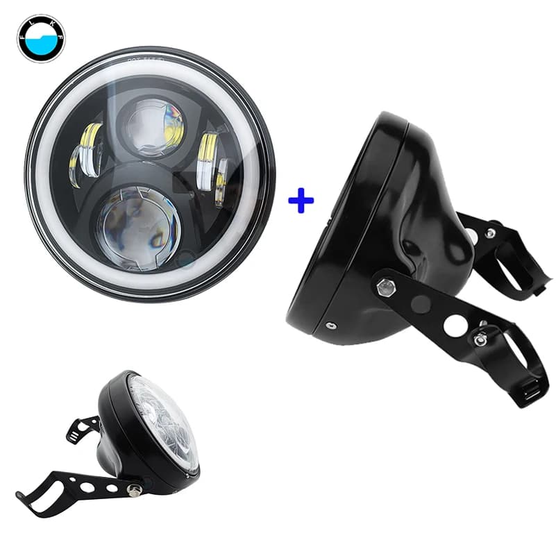 7 pollici 60W DOT SAE E9 faro moto con angolo occhio Led faro 7 pollici alloggiamento secchio trim ring.