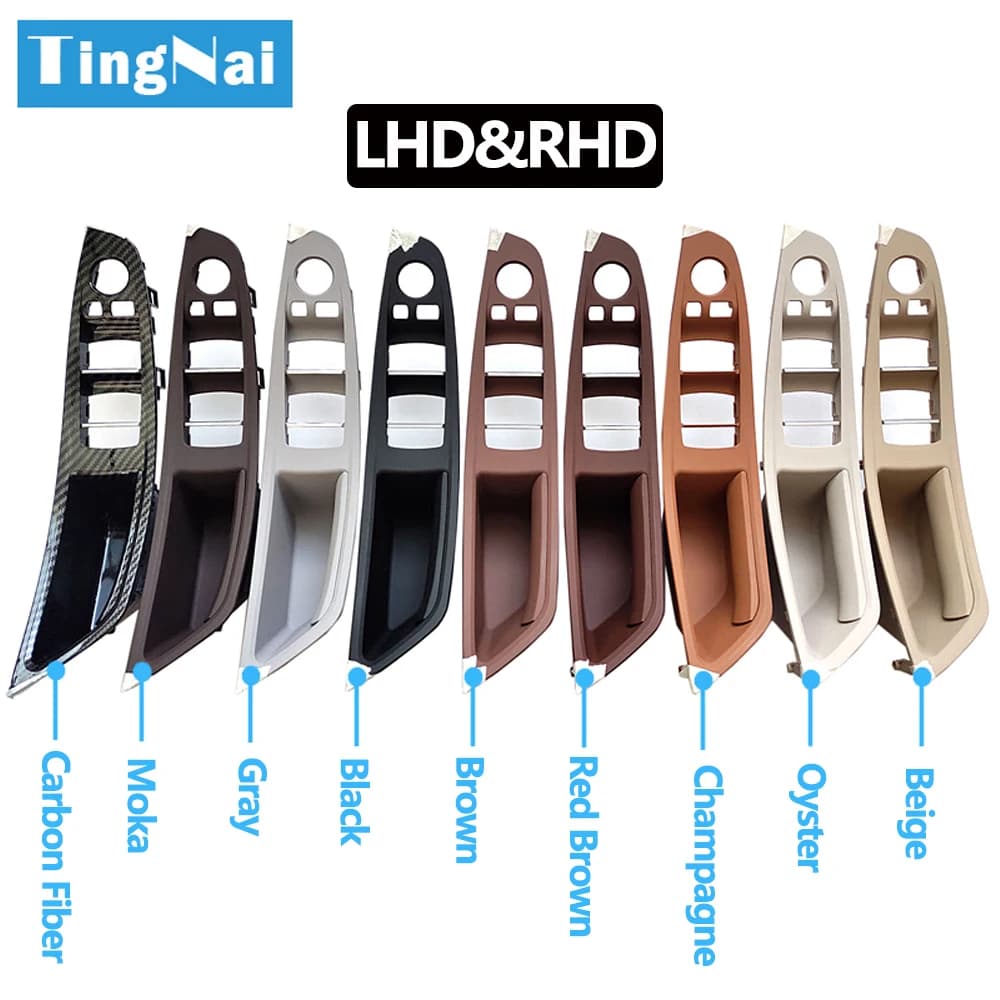 9 colori Interni Porta Bracciolo Pannello Tirare Maniglia Della Copertura Trim di Ricambio per BMW 5 Serie F10 F11 F18 520 523 525 528 530