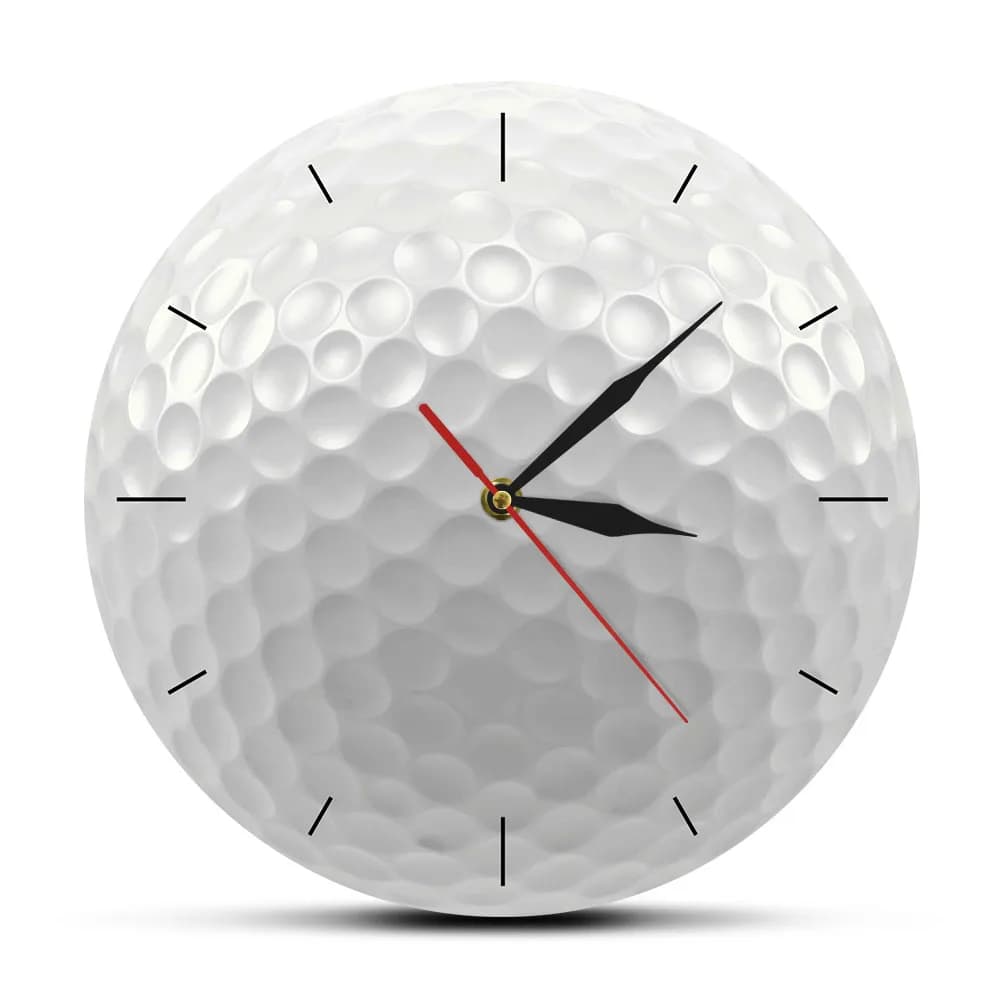 Golf Ball Round Frameless Clock Wall Clock Silent Watch Non Ticchettio 3D Decorative Vision Wall Clock Sports Golf Club of Wall Art The Golfers Gift