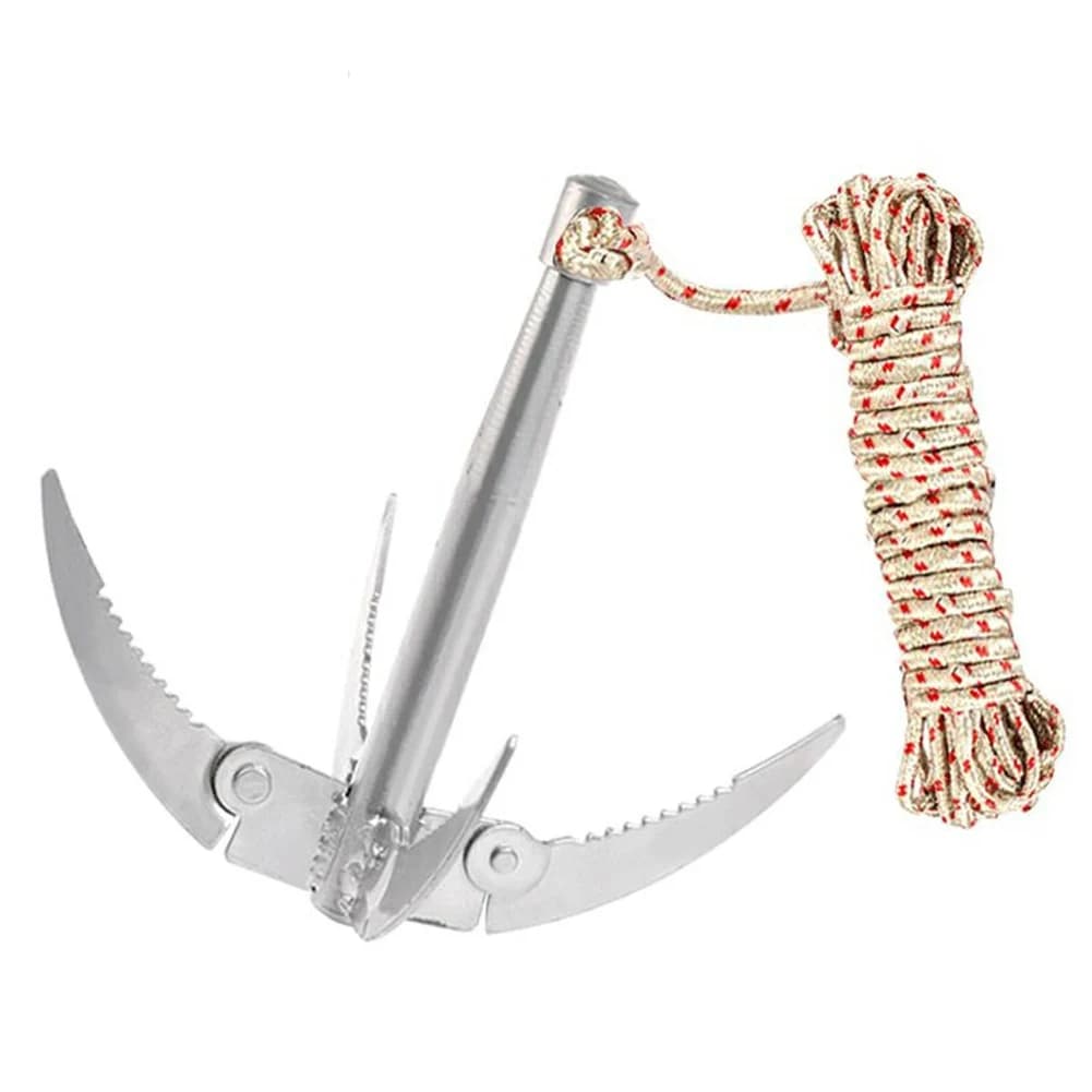 Strumento di sopravvivenza per amo da grappolo per ancoraggio per barche pieghevoli con corda Forniture per la pesca Pesca e corda Grapin