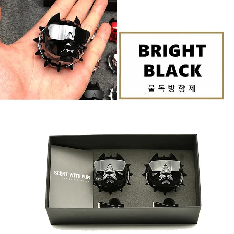 2Pcs Bulldog Car Perfume Fragrance Diffuser Air Fresheners with Magnet Clip Auto Vents Scent Parfume Gift Box Car Decor