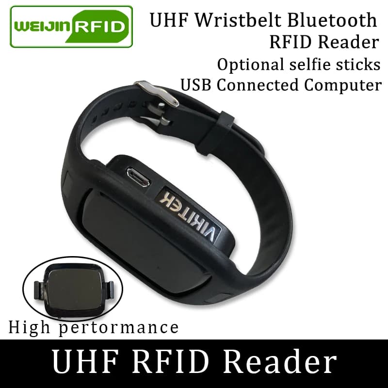 RFID UHF Bluetooth Reader with Telephone Connection, ISO 18000-6C EPC GEN2, Reading Distance 50cm for Android, Windows, iOS, Portable, with Coding Function