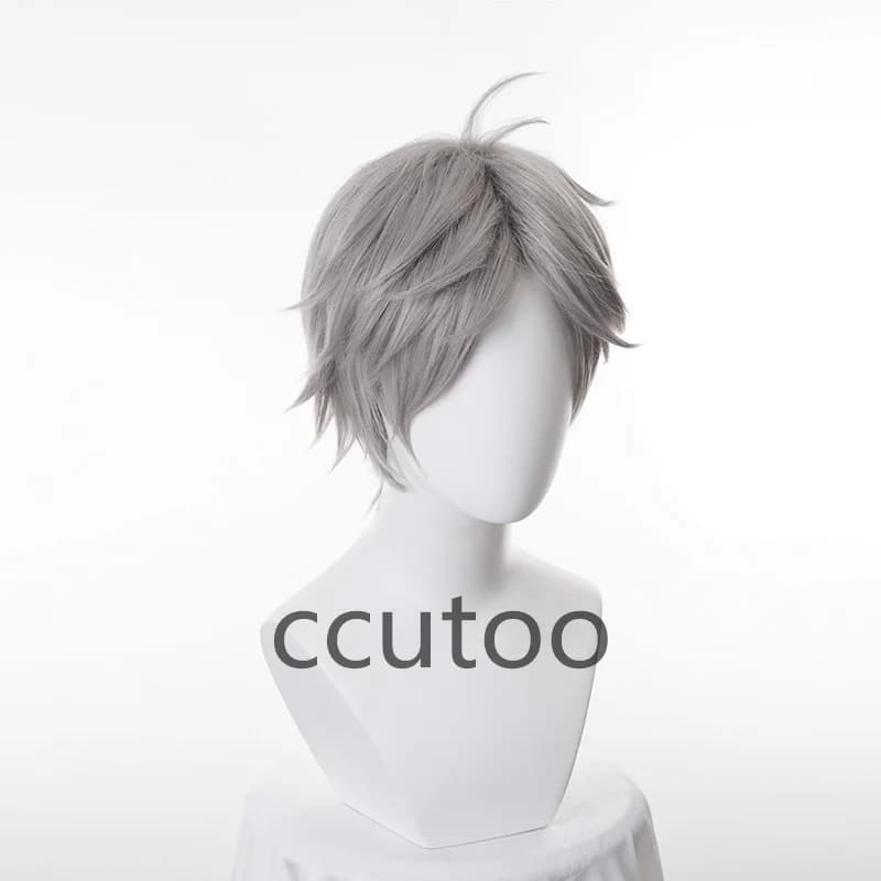 Koushi Sugawara Volleyball Hair Grey Heat Resistant for Synthetic Hair + Hair Cap