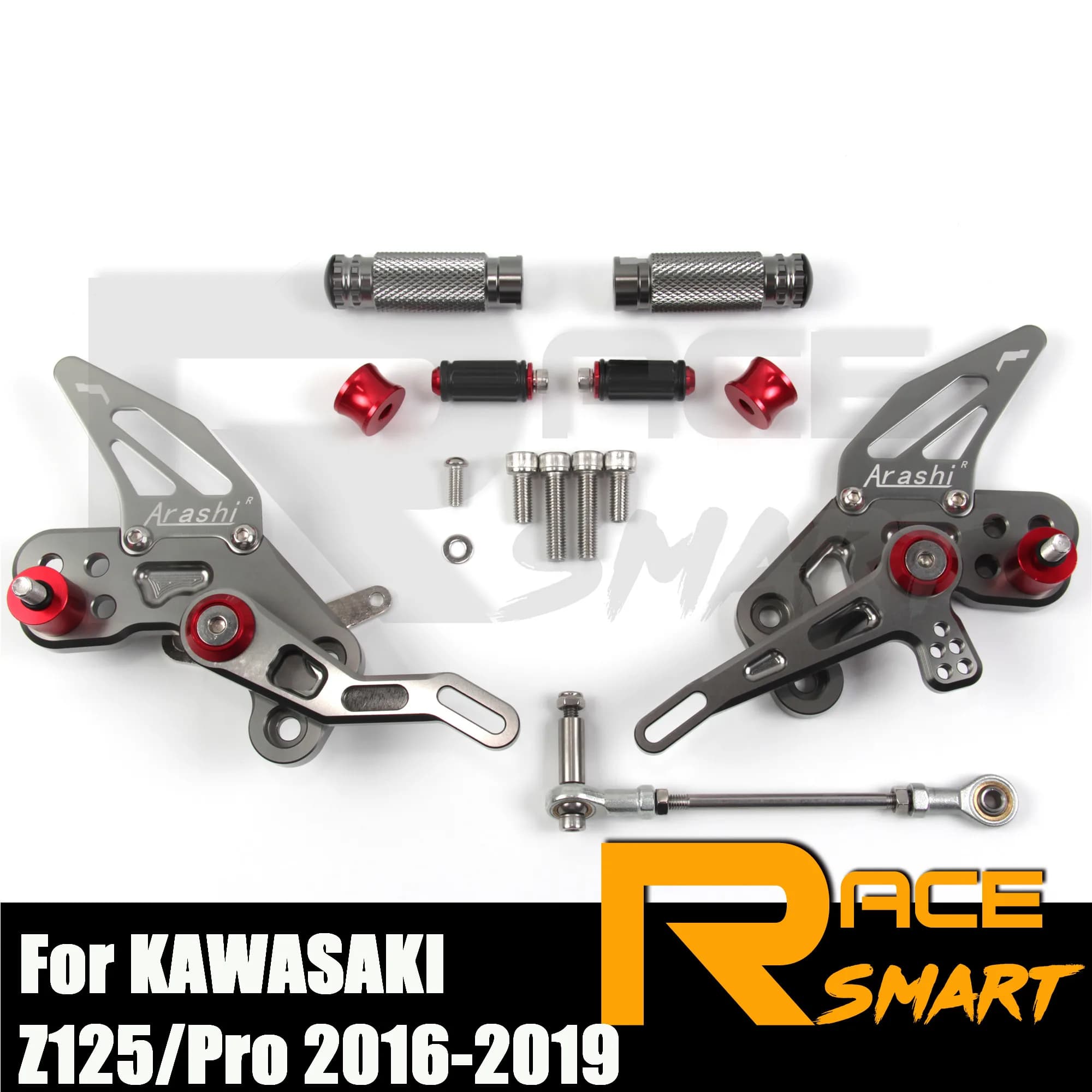 Pedane Posteriori Regolabili CNC per Moto, Accessori per KAWASAKI Z125 Pro Z-125 2016-2023 2017 2018 2019