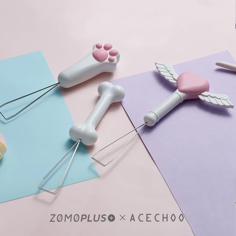 ZOMO Kawaii Cute Cat Paw Fairy Stick Golden Hoop Keycap Puller per tastiera meccanica estrattore chiave tastiera personalizzata