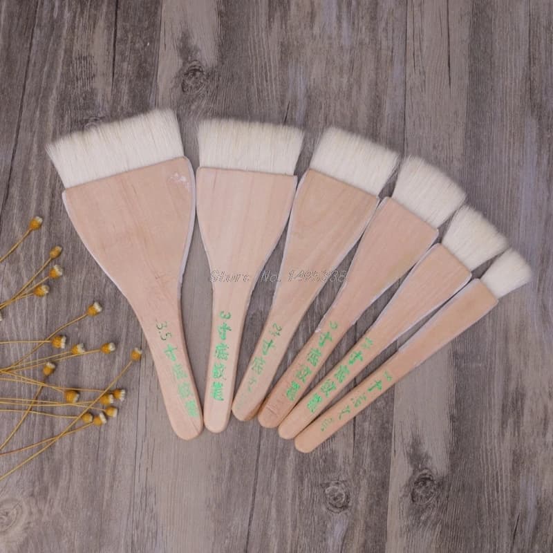 Six Sizes Goat Hair Handle Art Supplies Watercolor Acrylic Wood Oil Paint Brush for painting art Supplies Whosale & Dropship