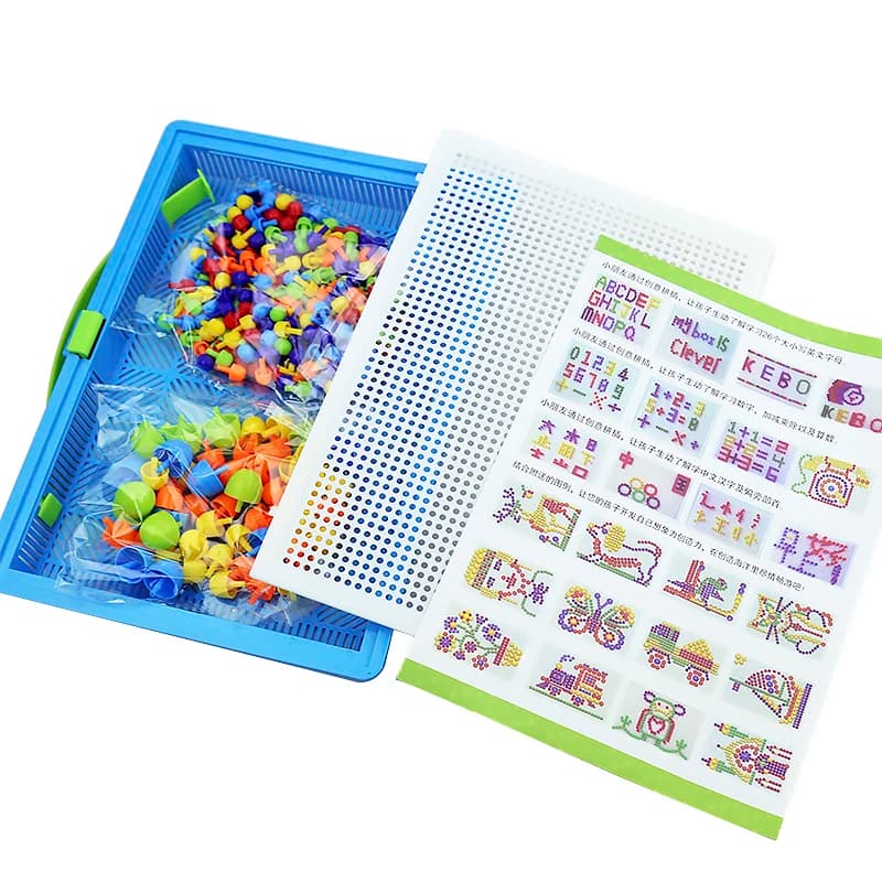 296 pezzi fungo chiodo puzzle fai da te giocattoli educativi per bambini Montessori 3D puzzle giocattoli fatti a mano gioco da tavolo regali per bambini
