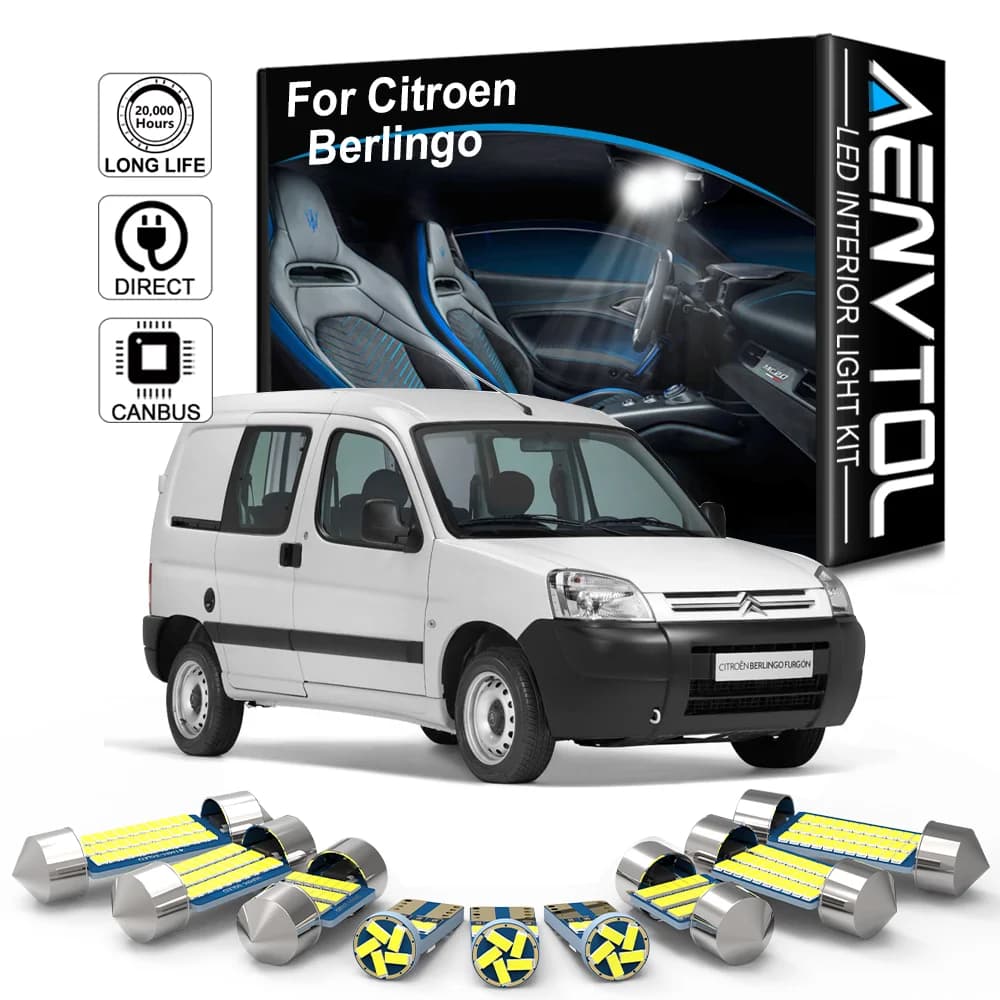 AENVTOL Canbus per Citroen Berlingo 1996 1998 1999 2005 2006 2007 2010 2017 2018 2020 Kit di accessori per luci interne a LED per veicoli