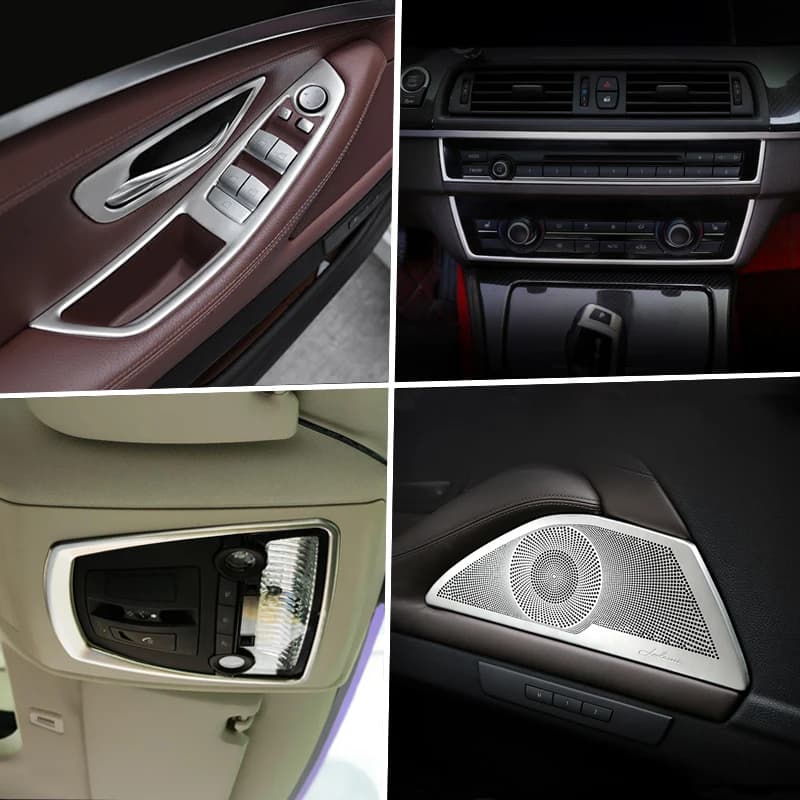 Car Interior Door Audio Speaker Gear Panel Door Arm Cover Trim Stickers Auto Accessories for BMW Series 5 F10 F18 2011- 17