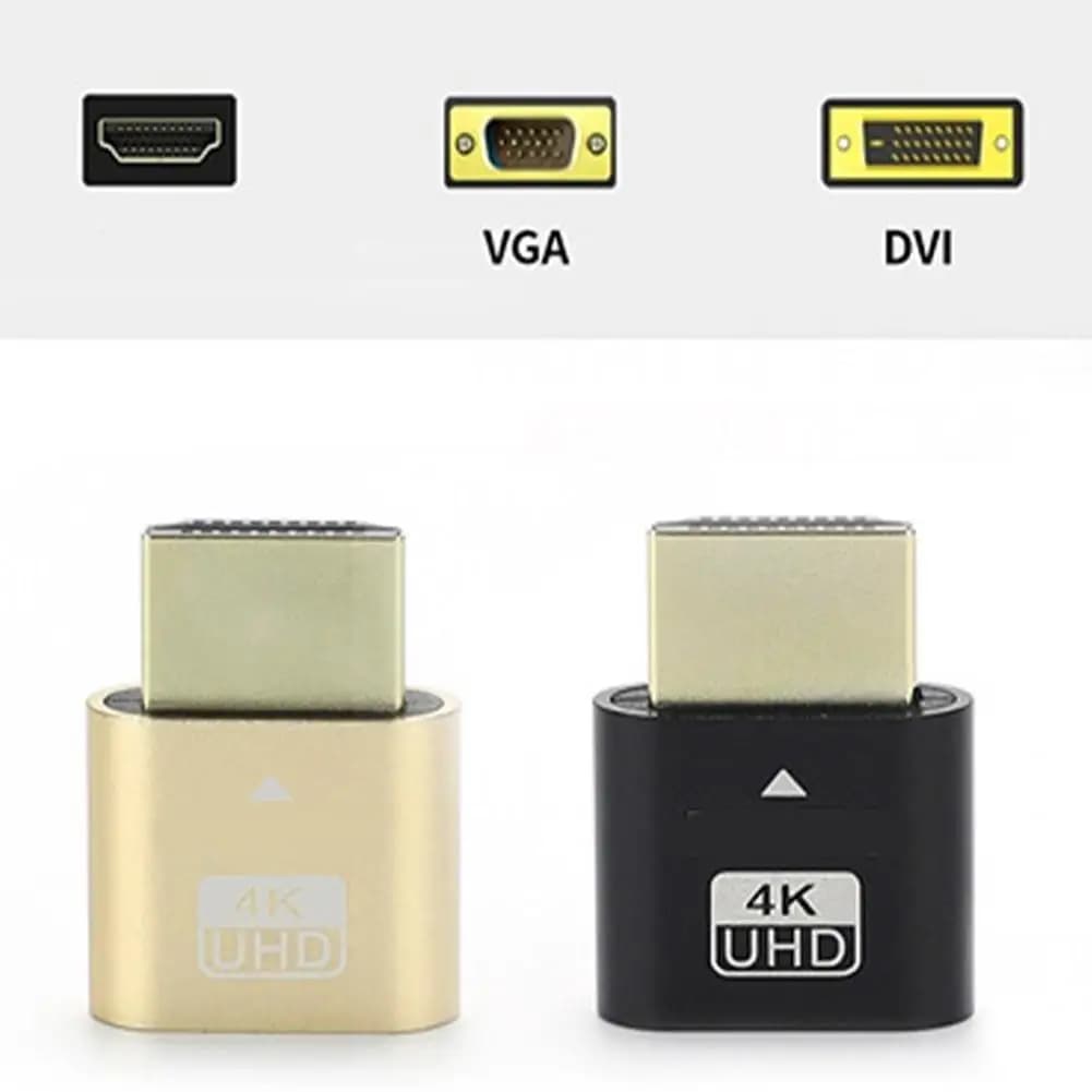 Spina fittizia compatibile HDMI emulatore Monitor compatibile HDMI DDC EDID 4K adattatore Display virtuale per BTC Mining Miner