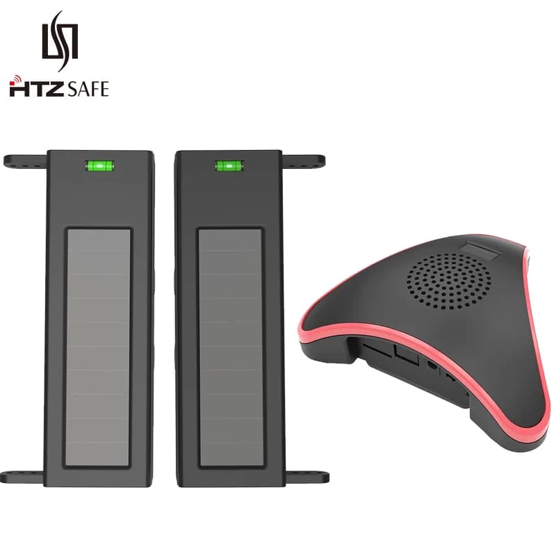 Sistema di Allarme per Vialetti HTZSAFE con Sensore Solare - Portata Wireless 400 Metri - Portata Sensore 60 Metri - Allarmi di Sicurezza Domestica Fai-da-Te