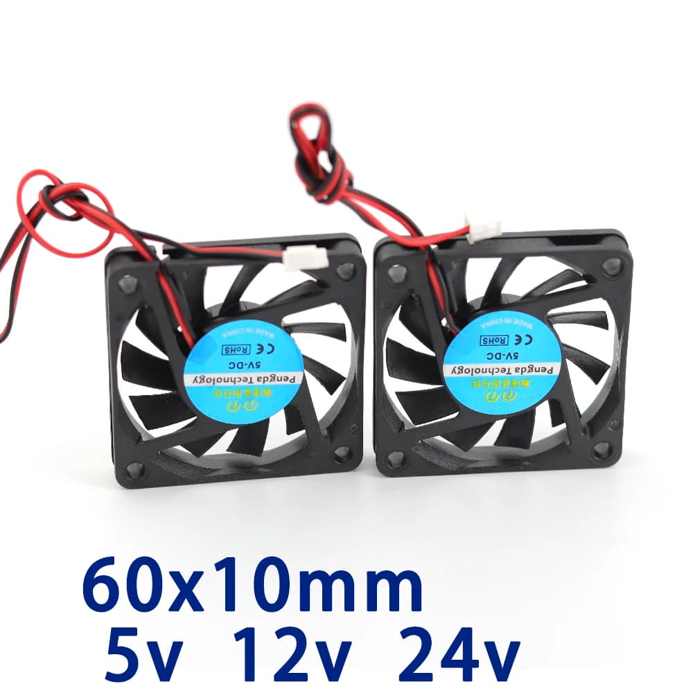 Ventola per stampante 3d 6010 2pin 60mm 60x60x10mm 6cm scheda grafica DC 5V / 12V 24V 2P 1 pz