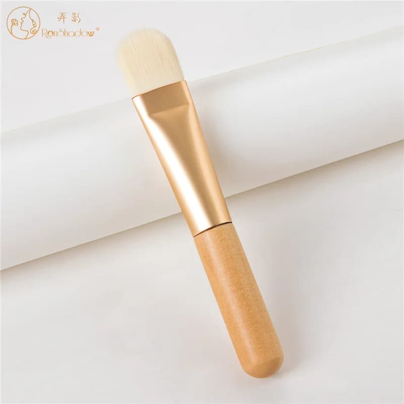 Ronshadow Singolo portatile Woonden Maniglia Maschera Crema Pennello per trucco Viso Viso Cura della pelle Strumento per il trucco