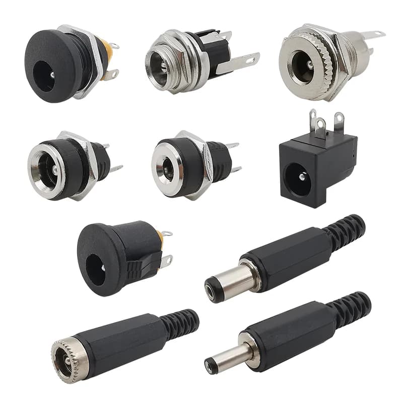 10 Pz Connettori DC 5.5x2.1mm 3.5x1.3mm Spina di Alimentazione DC Maschio Femmina Martinetti Presa Dado Montaggio A Pannello Adattatore di Alimentazione DC connettore 5.5*2.1