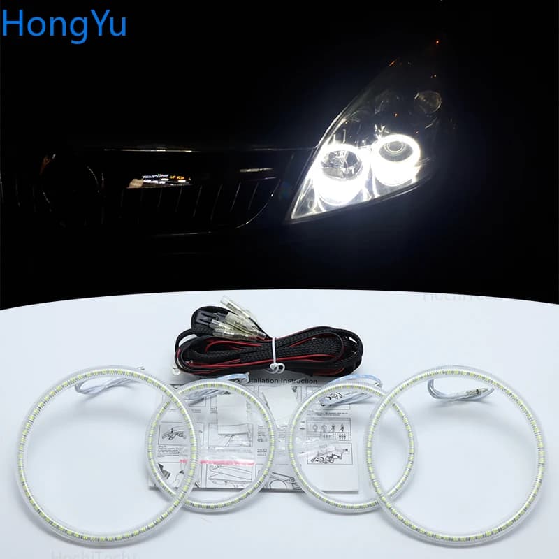 Per Opel Astra H NON proiettore 2007 - 2010 Colore bianco super brillante 3528 SMD led Angel Eyes kit luce di marcia diurna DRL