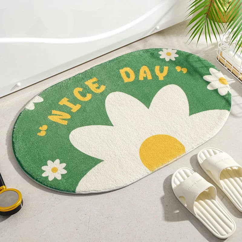Piccoli tappetini freschi Fiori morbidi Parole Tappeti Tappeti per ingresso casa Camera da letto WC Porta del bagno Tappetino antiscivolo assorbente