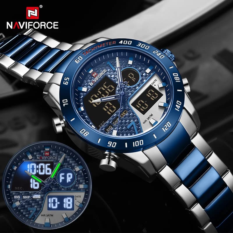 NAVIFORCE Luxury Brand Men's Wrist Watch Military Digital Sports Watches for Men Steel Strap Quartz watch Masculine Relogio Masculine
