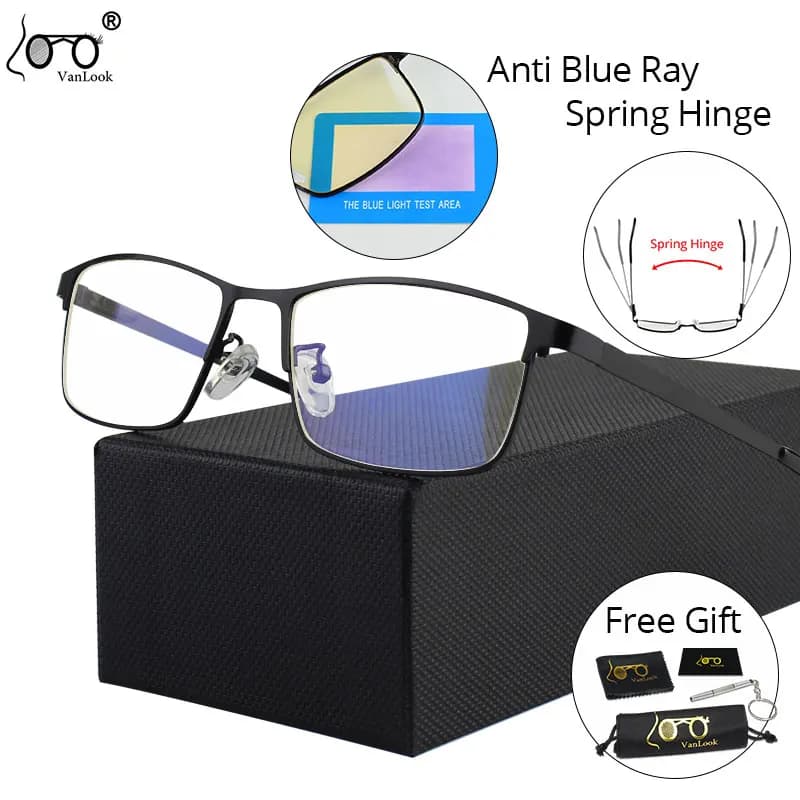 Vanlook Women Blue Light Blocking UV Glasses Men For Computer Anti Radiation Eyeglasses Spring Hinge Metal Eyewear Frame