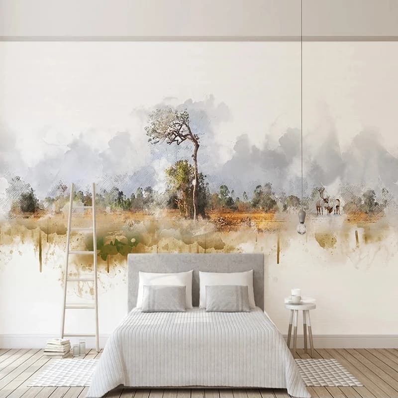 Custom 3D Mural Chinese Ink Landscape Painting Wallpaper For Living Room Home Decor TV Background Non-woven Wall Paper Fresco