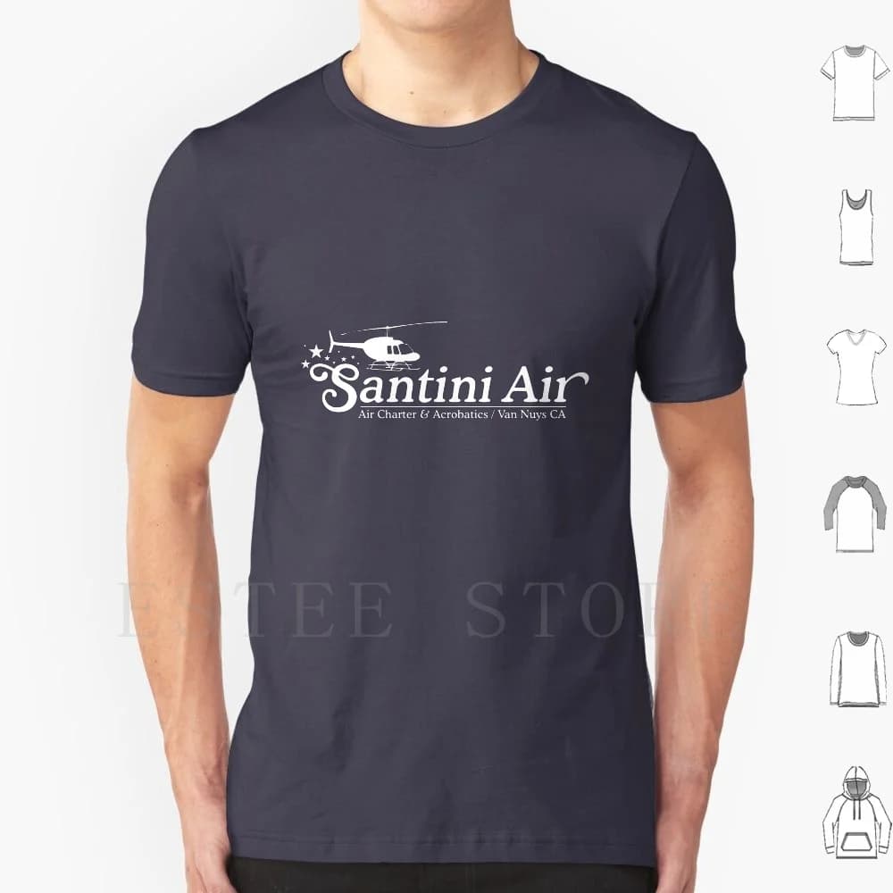 Santini Air T Shirt in cotone da uomo stampa fai da te Dom Dominic Arcangelo Bell Jet Ranger 222 Airwolf Firm Knight Rider Pi Jean Michael