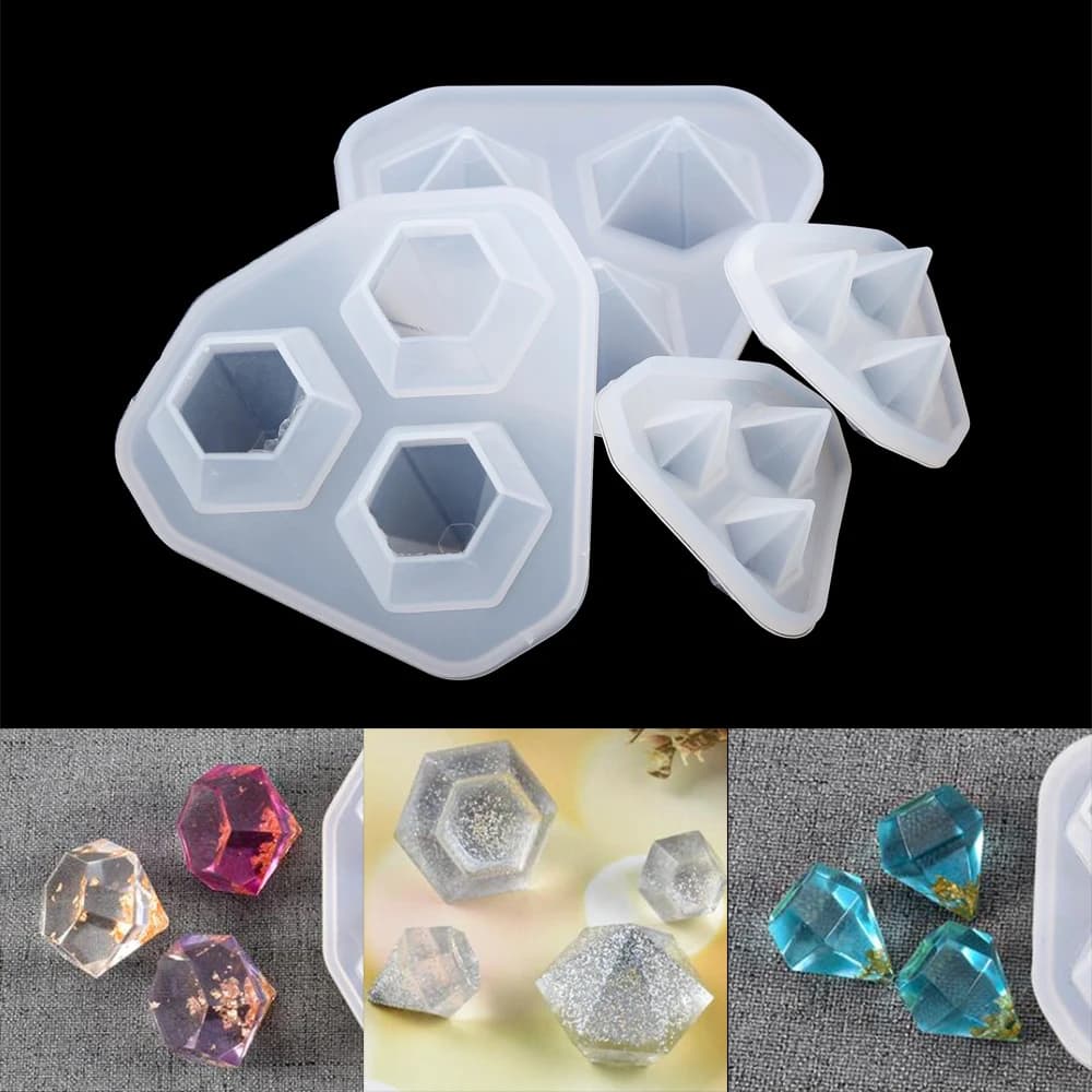 Stampo in silicone con ciondolo a forma di taglio con diamante Stampo in resina epossidica per accessori per la creazione di gioielli artigianali con ciondolo in resina fai-da-te