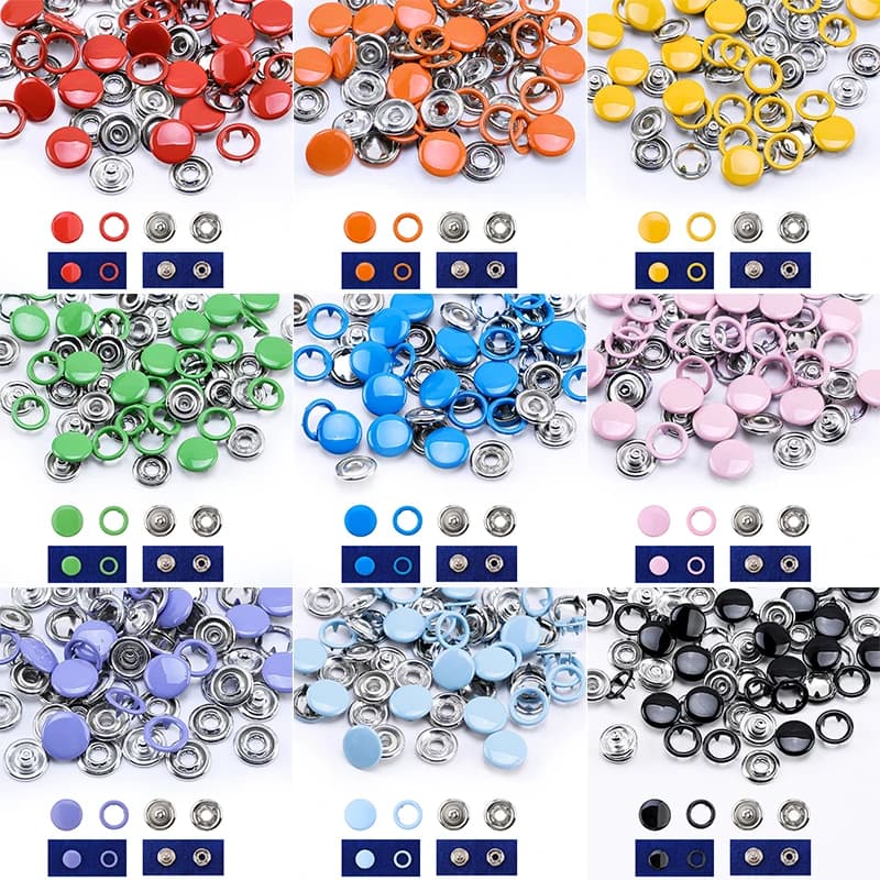Kit bottoni automatici in metallo all'ingrosso Accessori per vestiti Bottoni a pressione cardigan per abbigliamento per bambole 10 colori