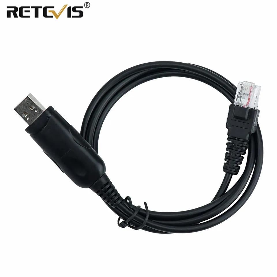Retevis PC25 Walkie Talkie Accessori Testa di cristallo nero Cavo di programmazione USB originale Stazione radio mobile per Retevis RA25