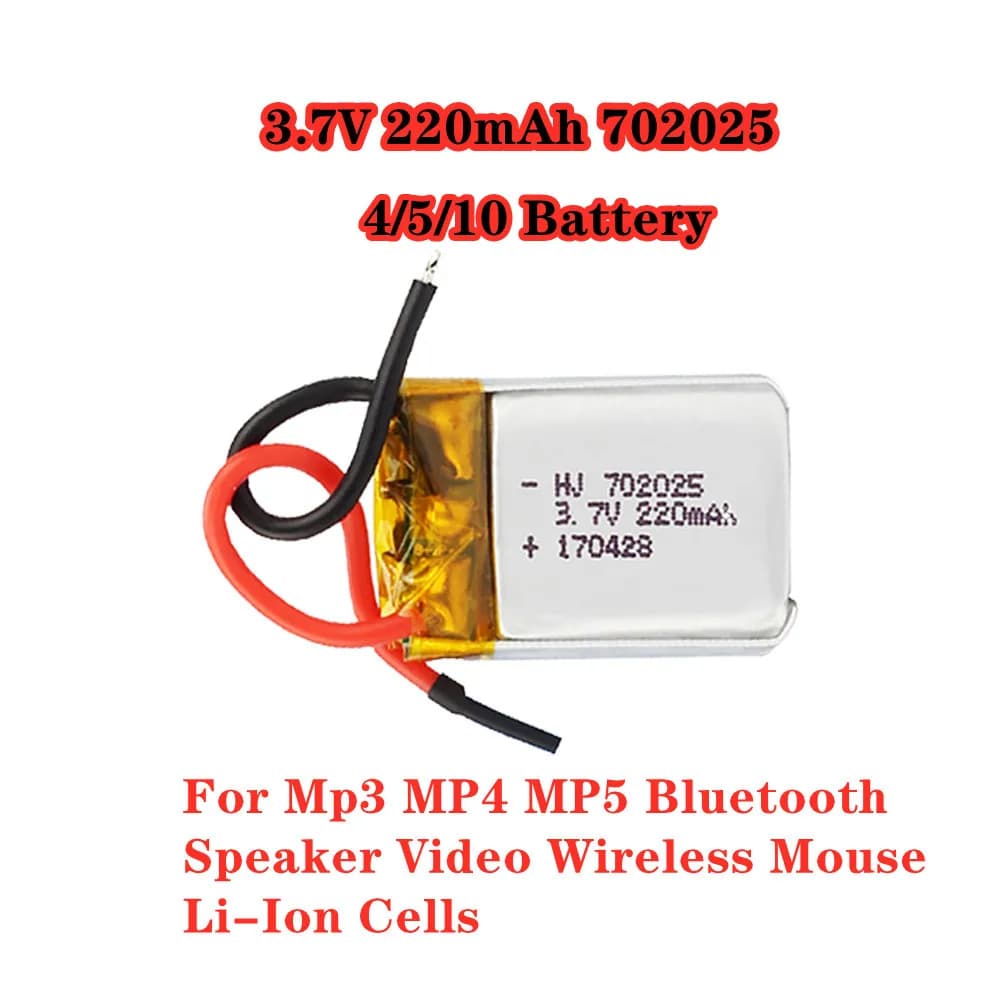 4-10 pz 3.7V 220mAh 702025 batteria ricaricabile ai polimeri di litio per Mp3 MP4 MP5 altoparlante Bluetooth Video Mouse Wireless celle agli ioni di litio