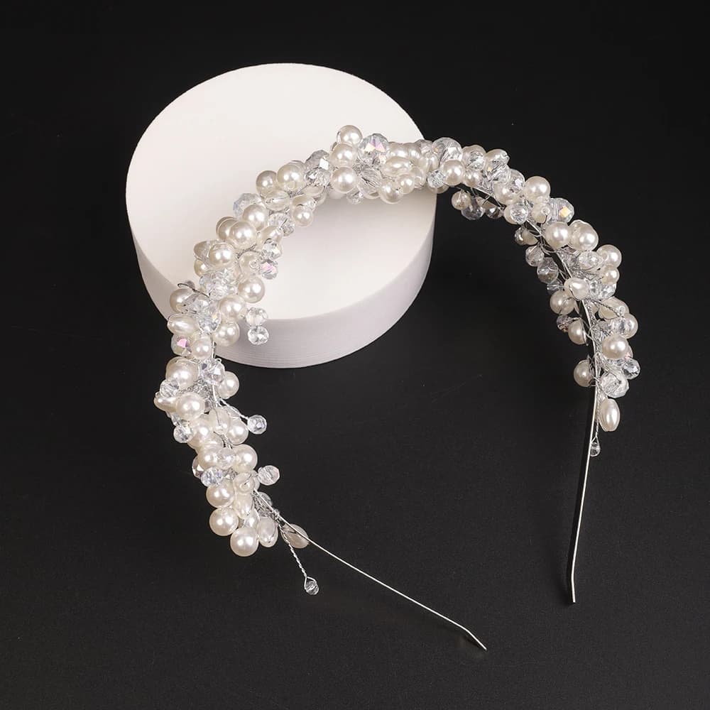 Hair Accessories Bridal Fork Fashionable Hair Band Fully Handmade Wedding Tuck Pettine Clip Tiara Crown Princess Crystal Beads