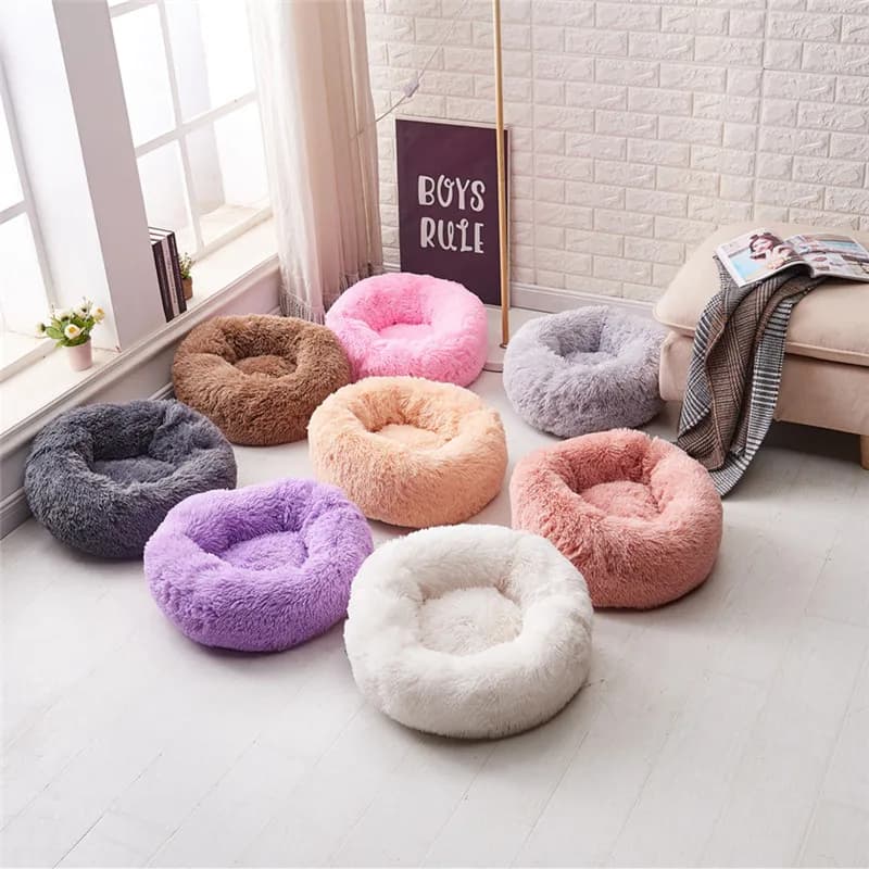 Dimensioni 0-100 cm Caldo pile Letto per cani Rotondo Lettino per animali domestici Cuscino per cani di piccola taglia media Gatto Inverno Cuccia per cani Cucciolo Tappetino Letto per animali domestici