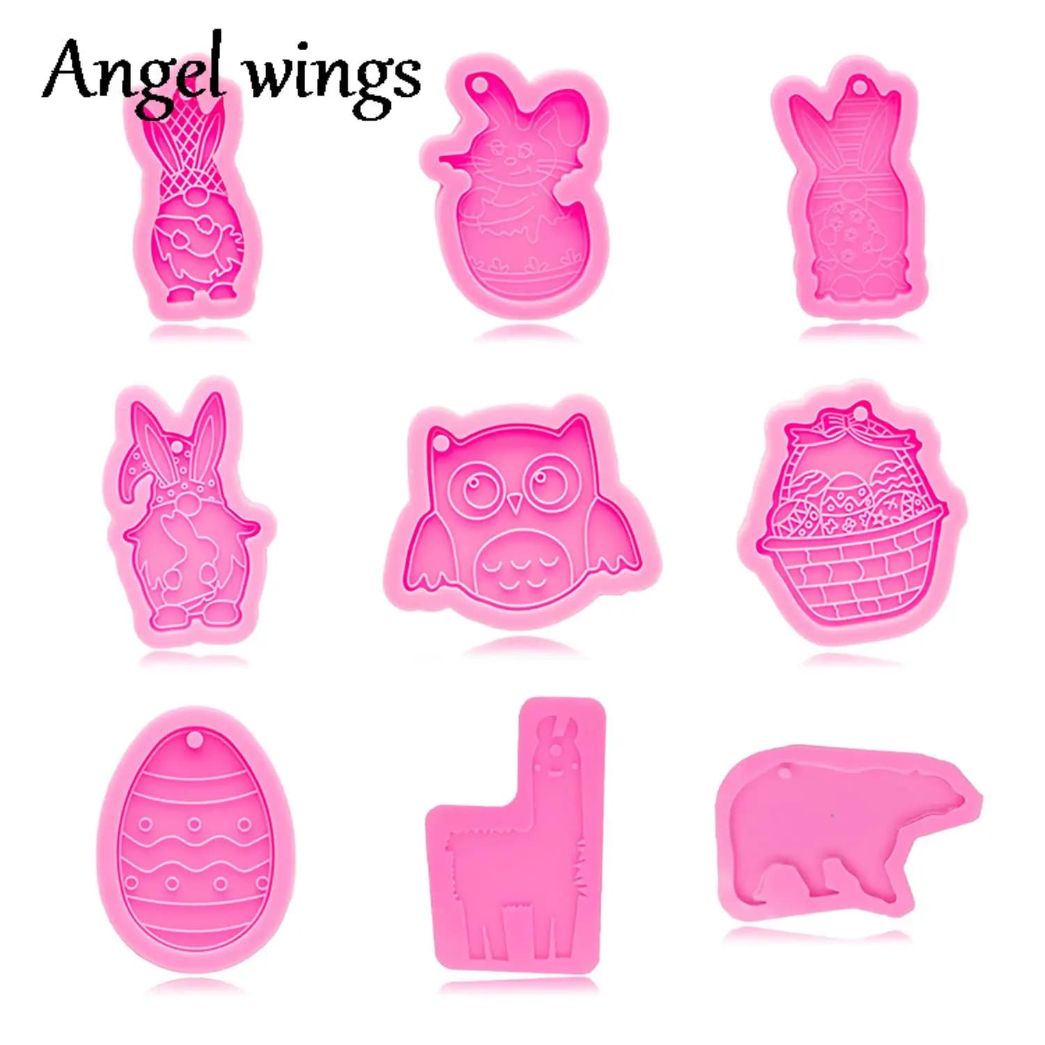 DY0943 stampi in Silicone per coniglietto pasquale/uovo/gufo/orso, portachiavi artigianato stampo in resina epossidica fai-da-te, stampo per torta al cioccolato