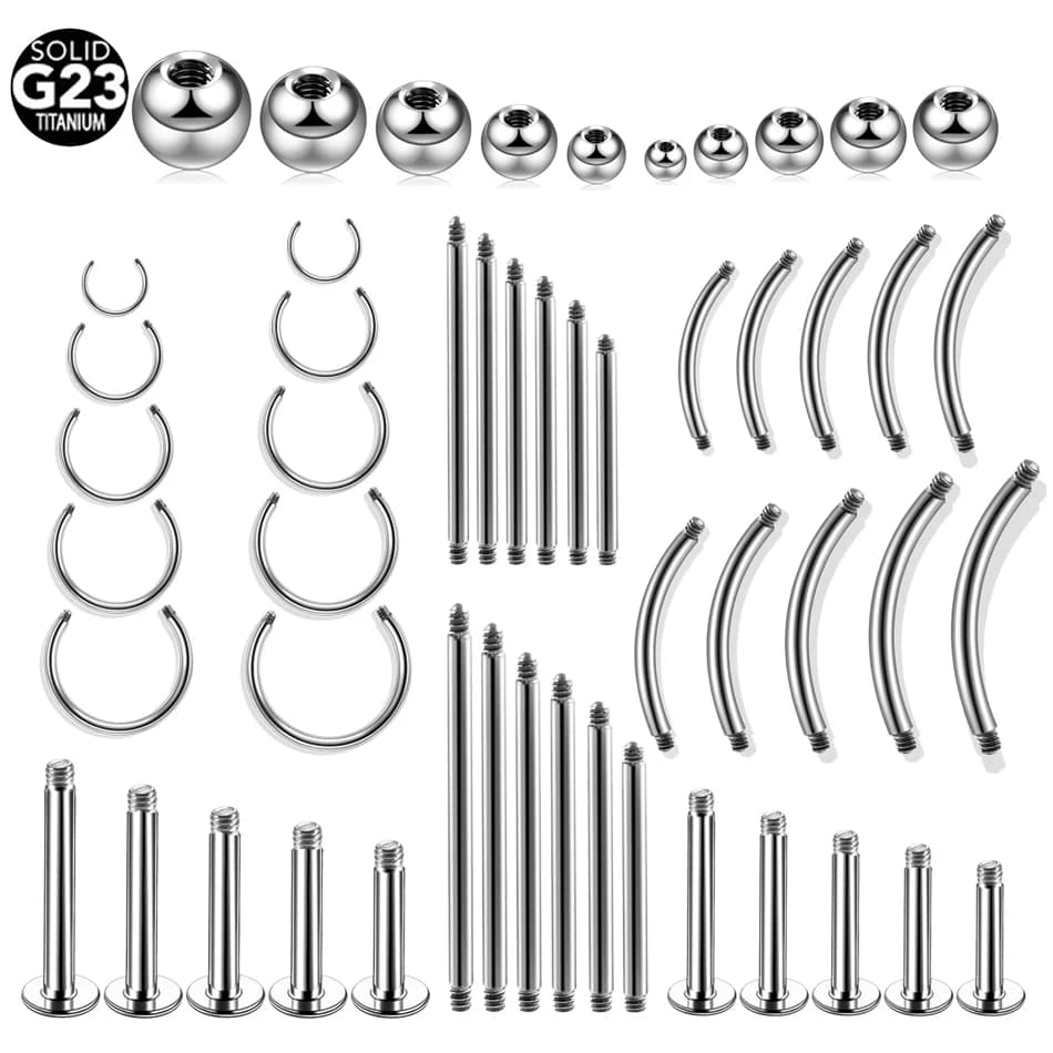 10 pz/lotto titanio filo bilanciere accessori di ricambio Ball Piercing 14G 16G Belly Bar naso orecchio Stud lingua Lip fermo