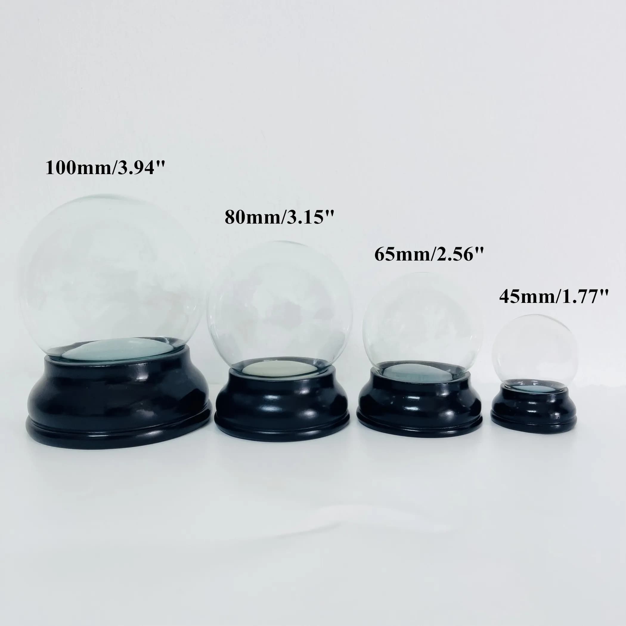 Accessori per palloncini di neve vuoti fai-da-te Palla d'acqua di Natale con base nera Palla di neve di cristallo regalo di compleanno per bambini