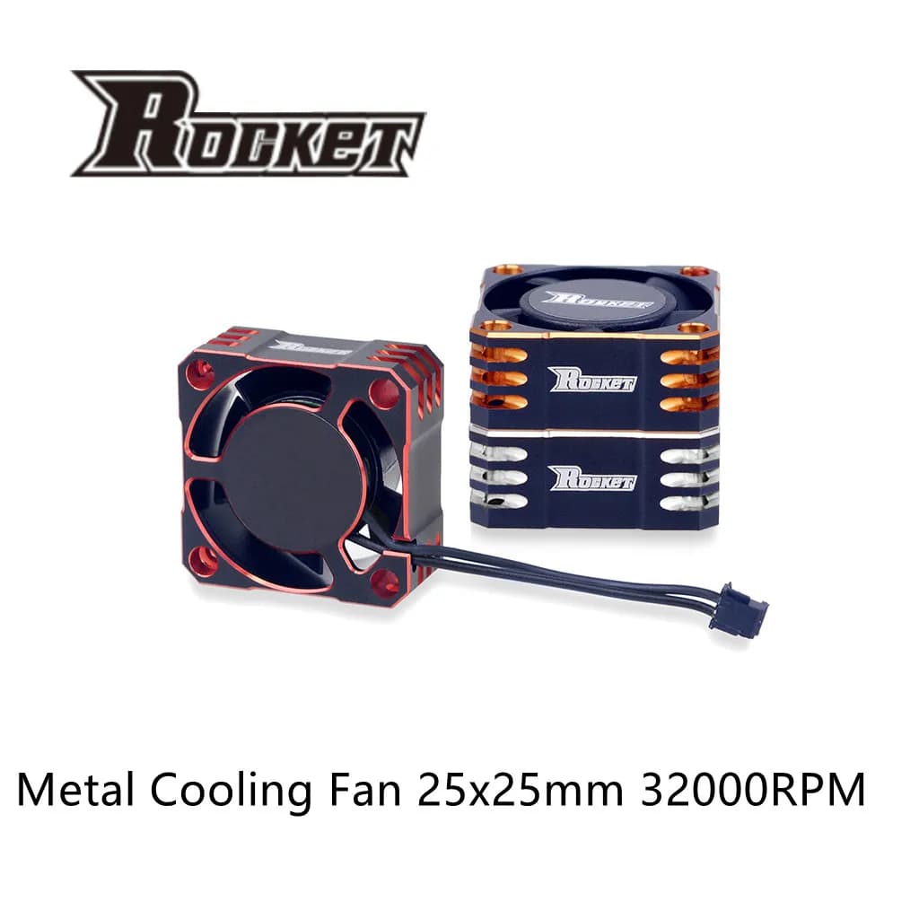 Ventola di raffreddamento in metallo Razzo 25x25mm 32000RPM/8.5V TURBO ESC Dissipazione del calore per Hobbywing 1/10 RC Car TS120 TS160 TS120V2 TS160V2