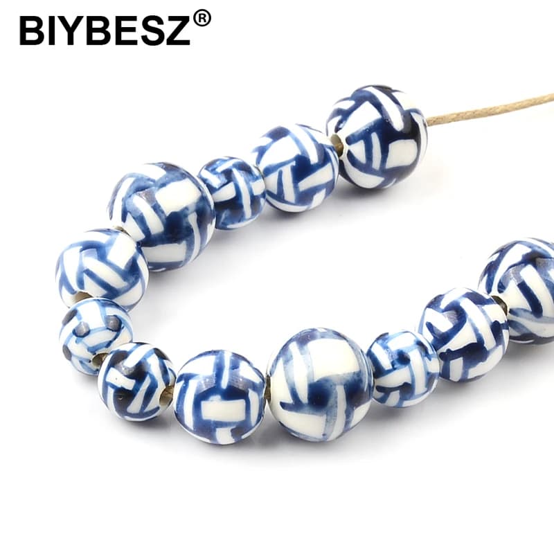 Volleyball Model Painting (10 pieces/lottp) 8MM 10MM 12MM Ceramic Porcelain DIY handmade beads jewelry creation