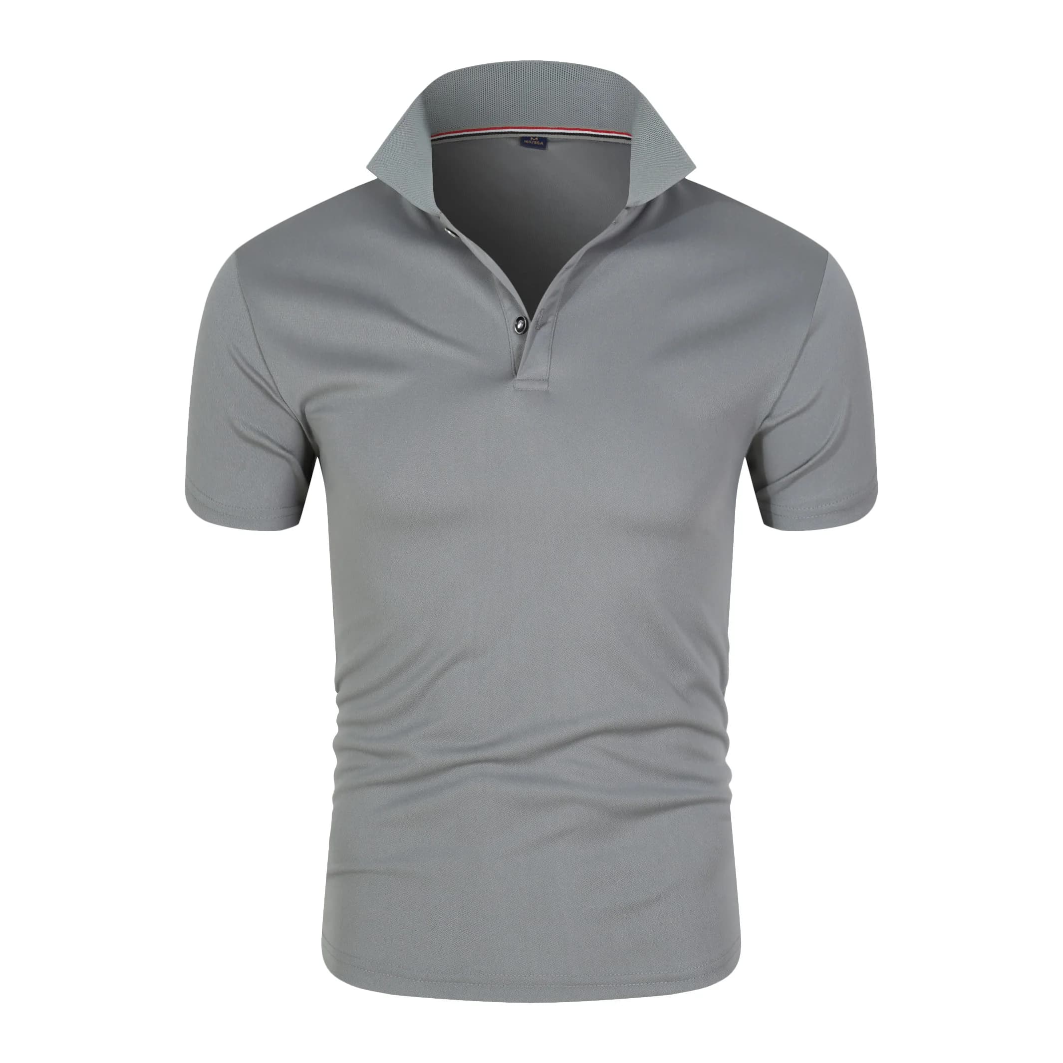 Jeansian t-shirt sportiva da uomo Polo Polo Golf Tennis Badminton Dry Fit manica corta LSL243 Red2