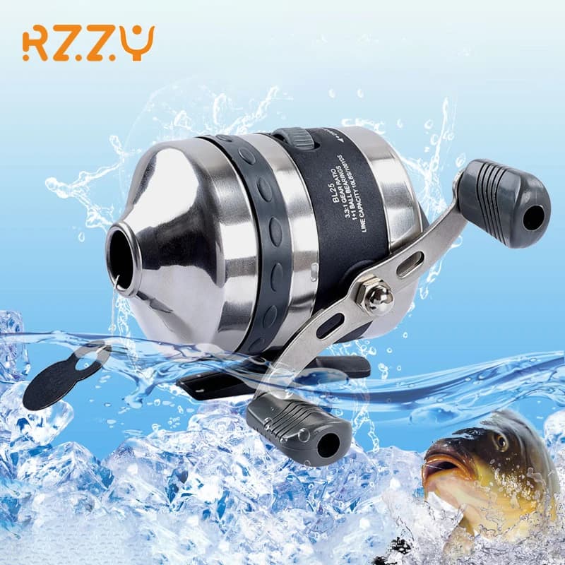 Mulinelli da pesca BL25 ruota in metallo in acciaio inossidabile ruota da pesca chiusa mulinello da pesca a Spinning per tiro a fionda uso di pesci dardo