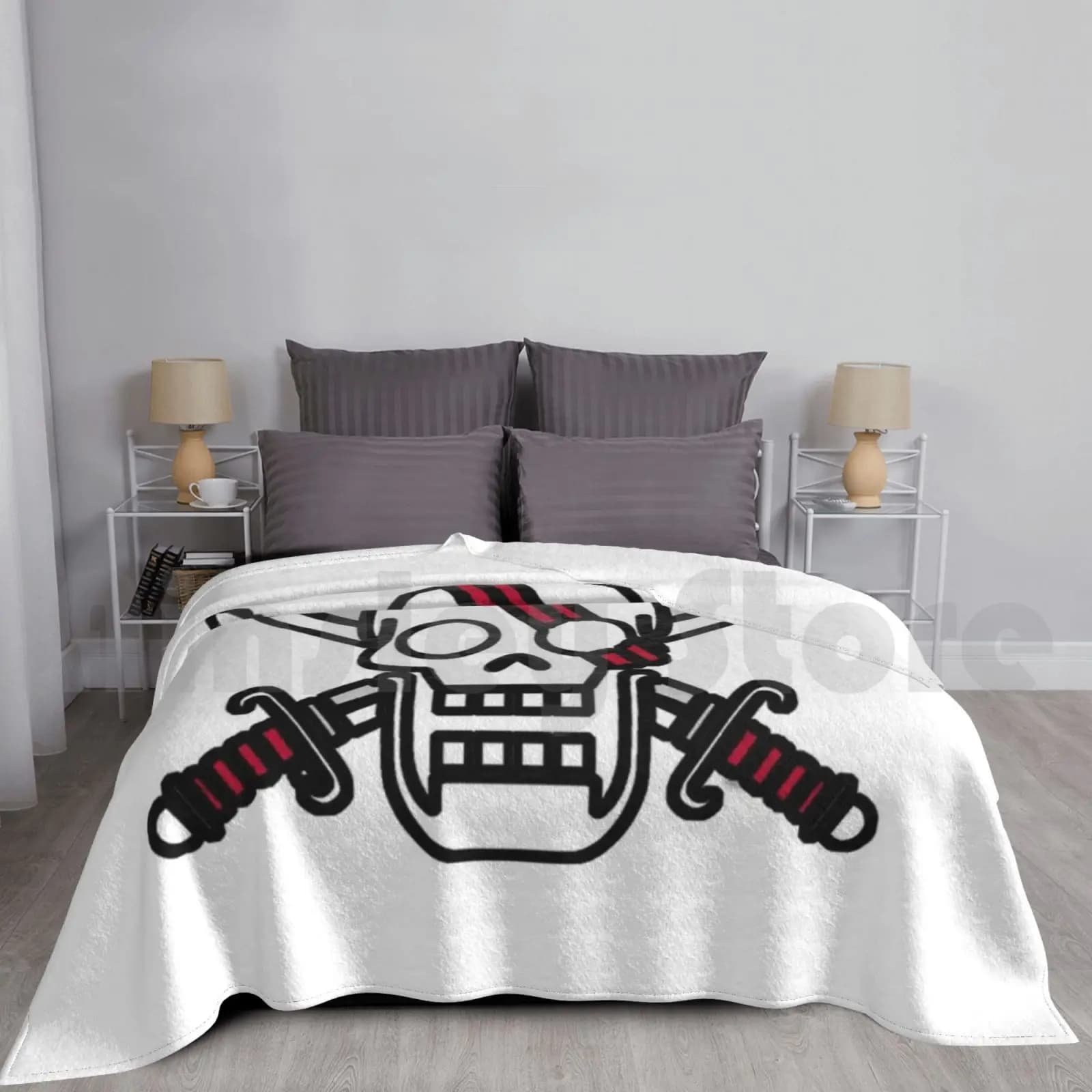Coperta con logo Shanks per divano letto da viaggio Logo con barba bianca Cultura pop Rufy Animates Manga