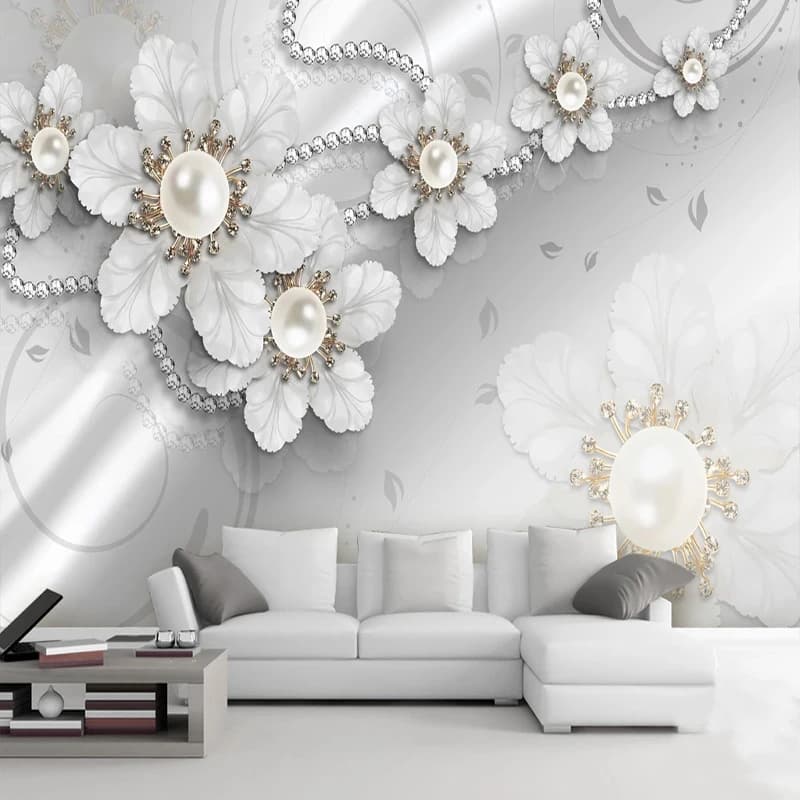 Foto personalizzata Carta da parati 3D Stereo Gioielli Fiori Papel De Parede Murales 3D Soggiorno Camera da letto TV Divano Sfondo Muro Decorazioni per la casa