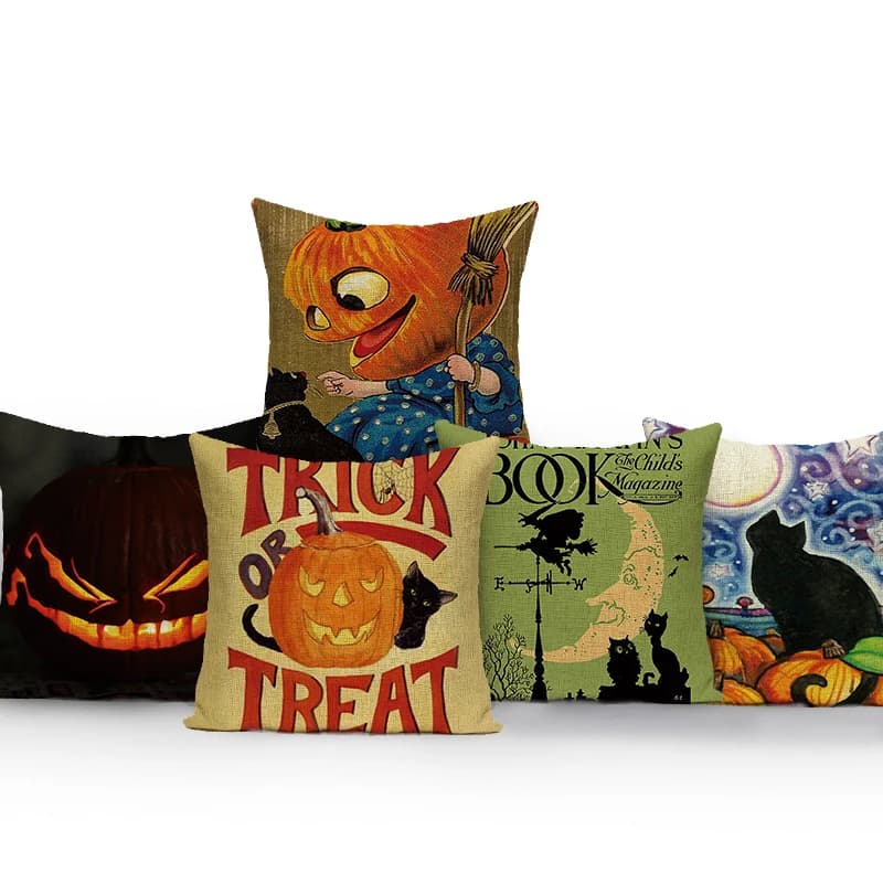 Decorative Throw Pillow Cover Case Halloween Pumpkin Cushion Cover for Sofa Car Party Chair Decoration Throw Pillow Case