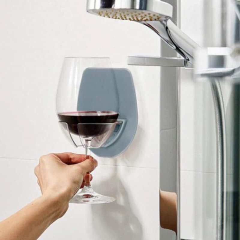 Portabicchiere verticale in plastica, senza ventose, portabicchiere da vino rosso, robusto portabicchieri da bagno