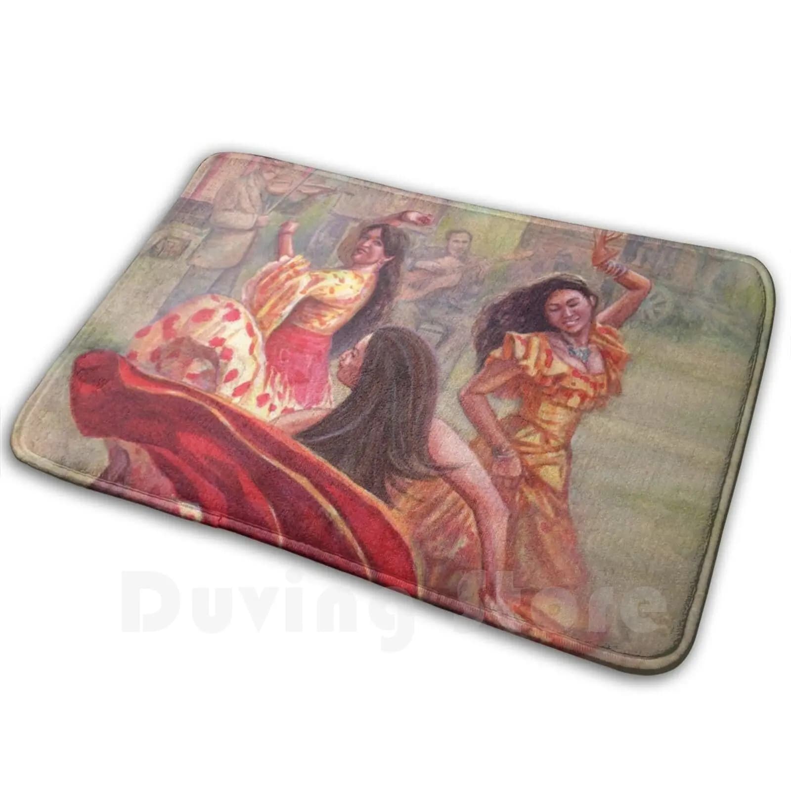 Spain-Card 20-Live Passionately Carpet Mat Rug Cushion Spain Spanish Latin Gypsy Dance Flamenco Dancing Passion Red