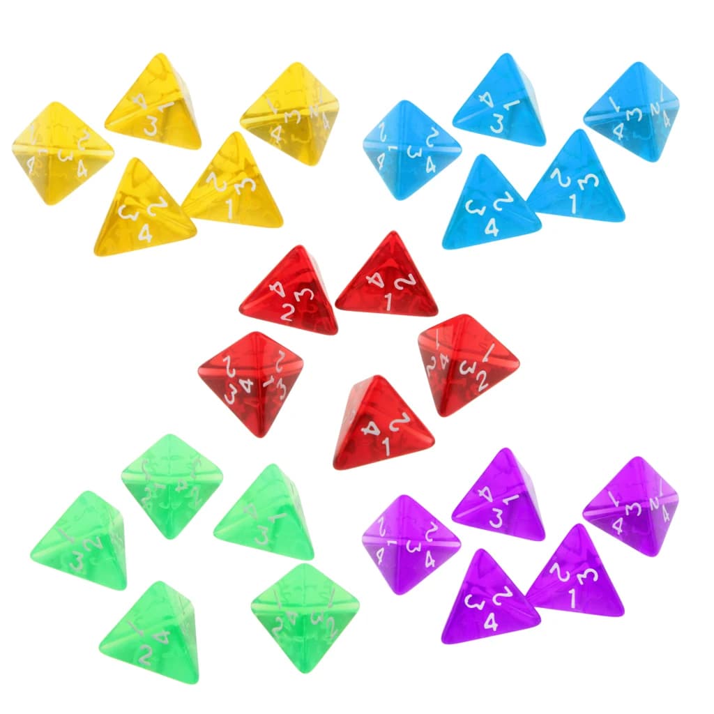5pcs 4 Lati D4 Dadi per la Riproduzione di TRPG Dungeons and Dragons D & D RPG Gioco Da Tavolo Favori e gli Amanti Insegnamento di matematica
