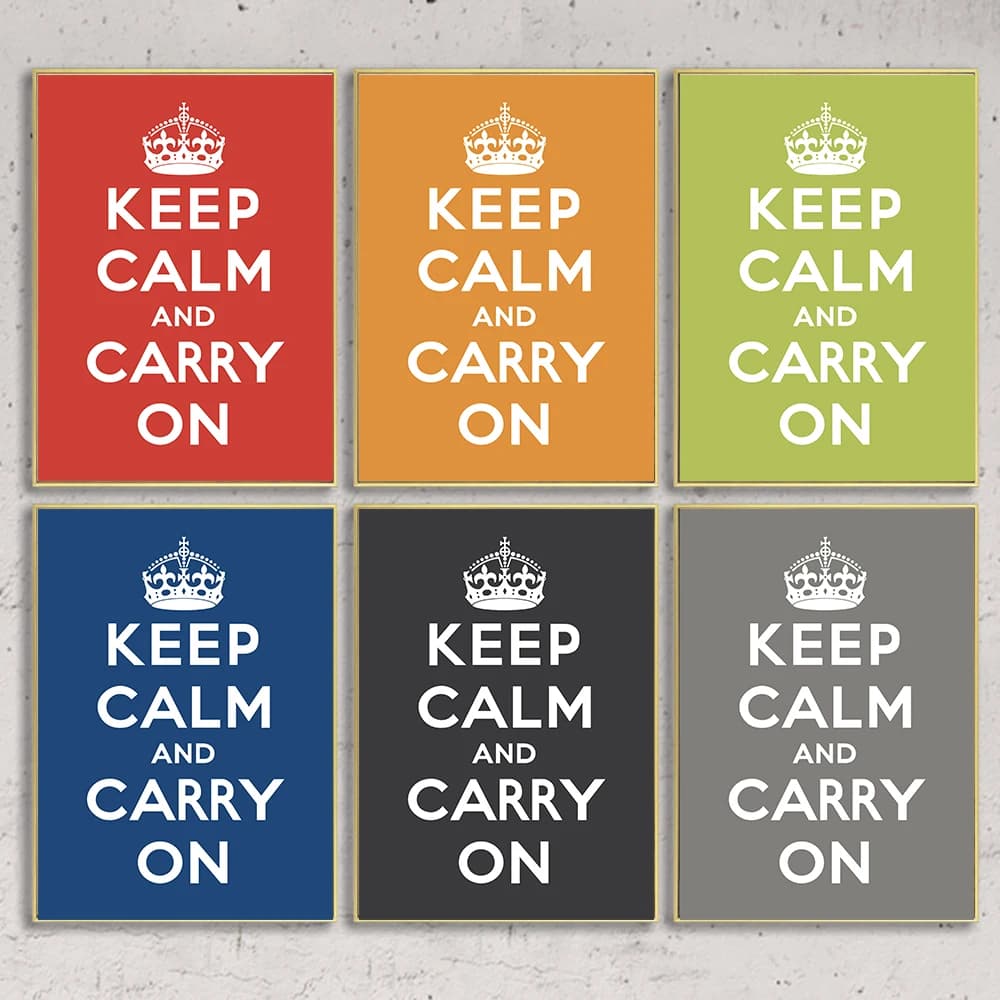 Motto Maxim Aphorism "Keep Calm And Carry On" Posters and Prints Wall Art Canvas Painting Wall Pictures For Living Room Decor